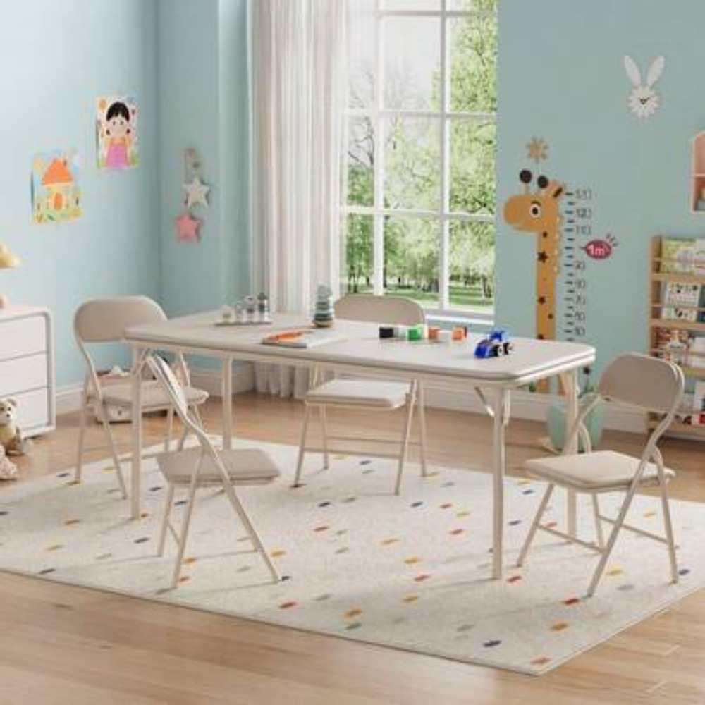 Kids Outdoor Folding Table - Kids Activity Table Set Folding Play