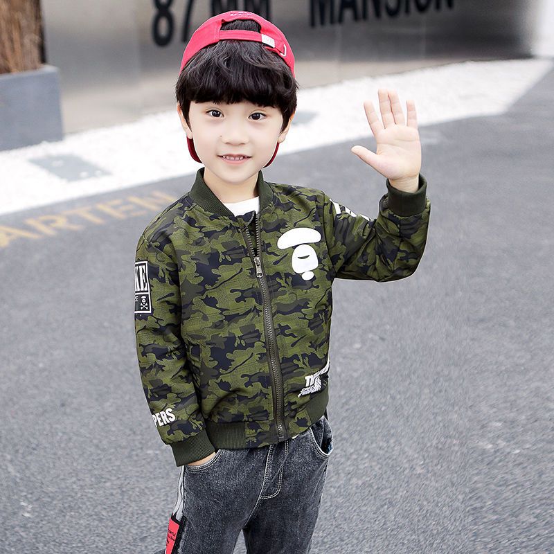 Kids Outdoor Set - 2025 New Boy's Camouflage Baseball Jacket
