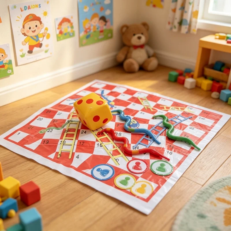 Kids Outdoor Ladder - Waterproof Snake Ladder Game Mat Portable