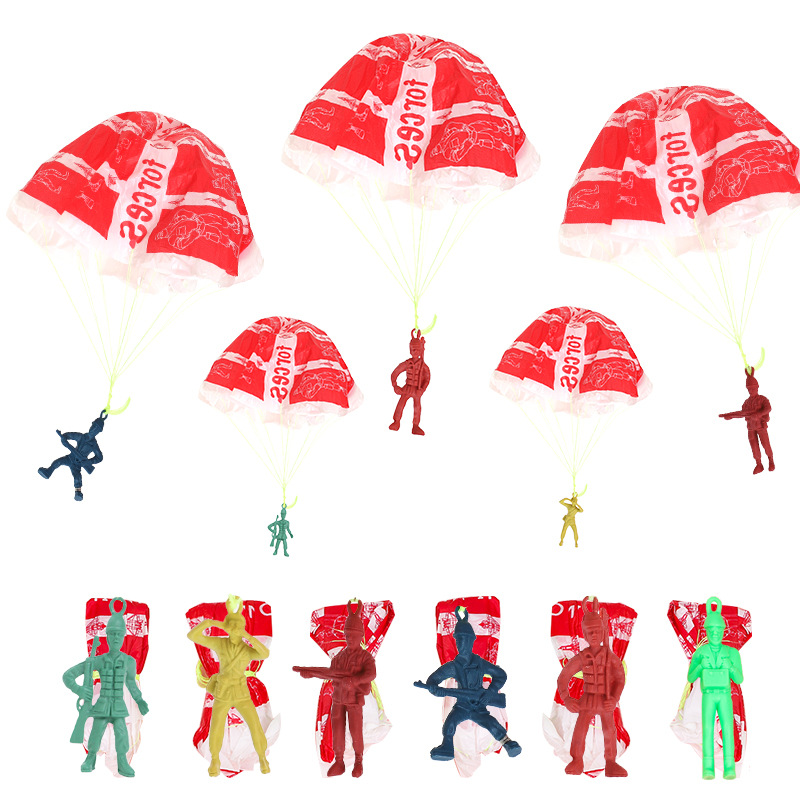 Kids Outdoor Games For Party - 10pcs Plastic Ejecting Parachute Toy Outdoor
