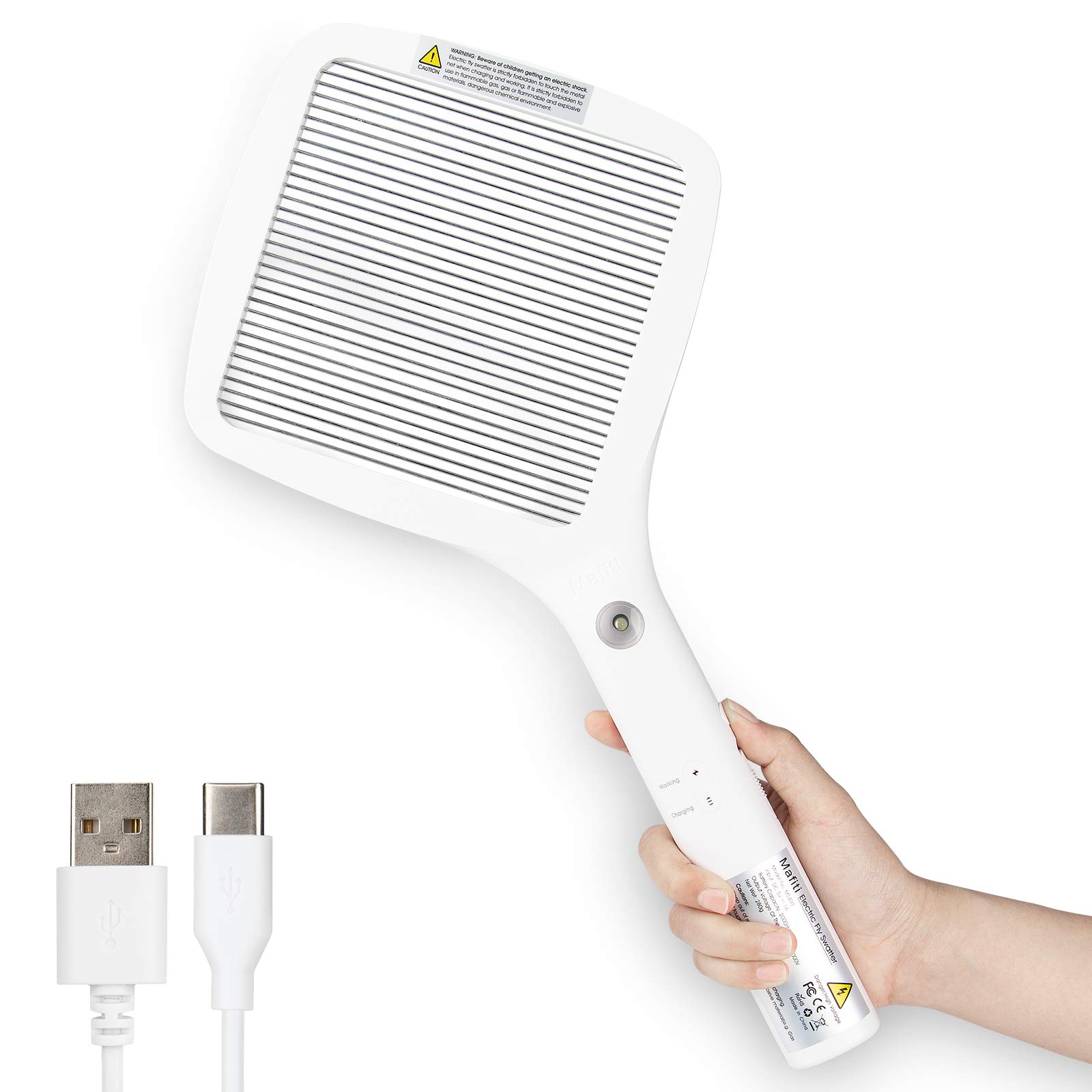 Bug Catching Kit - Mafiti Swatter Powerful USB Rechargeable Fly