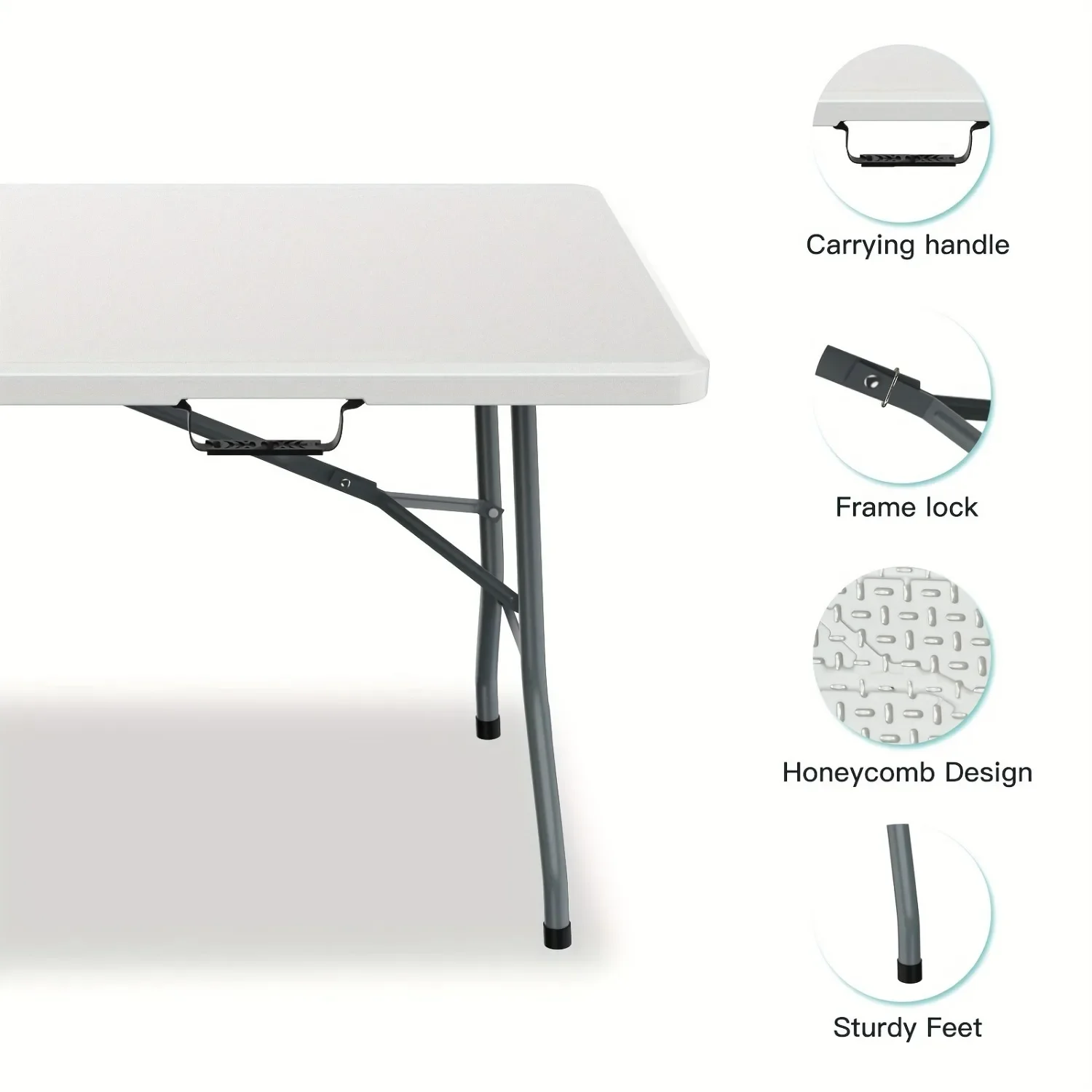 6FT Spacious Plastic Folding T - огляд і ціна Kids Outdoor Folding Table