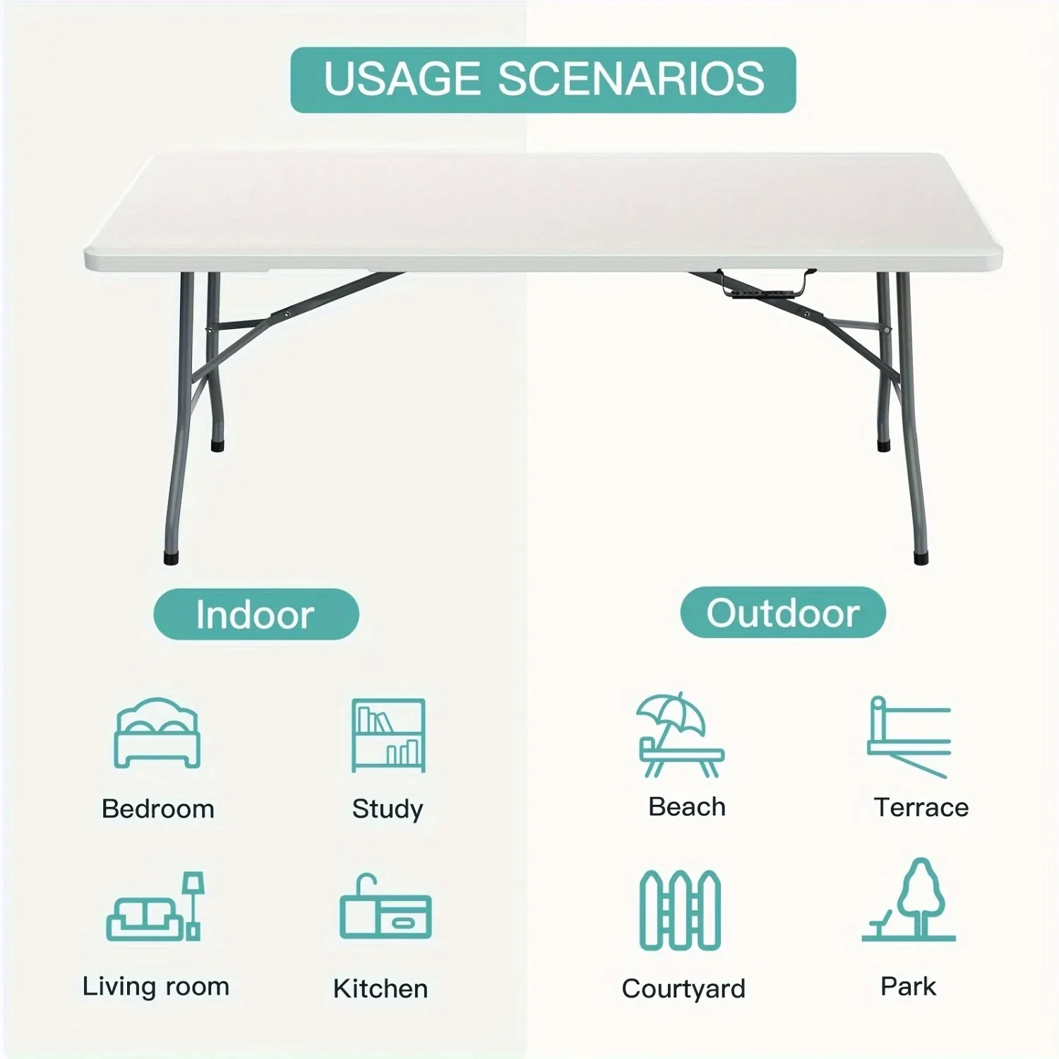 6FT Spacious Plastic Folding T - огляд і ціна Kids Outdoor Folding Table
