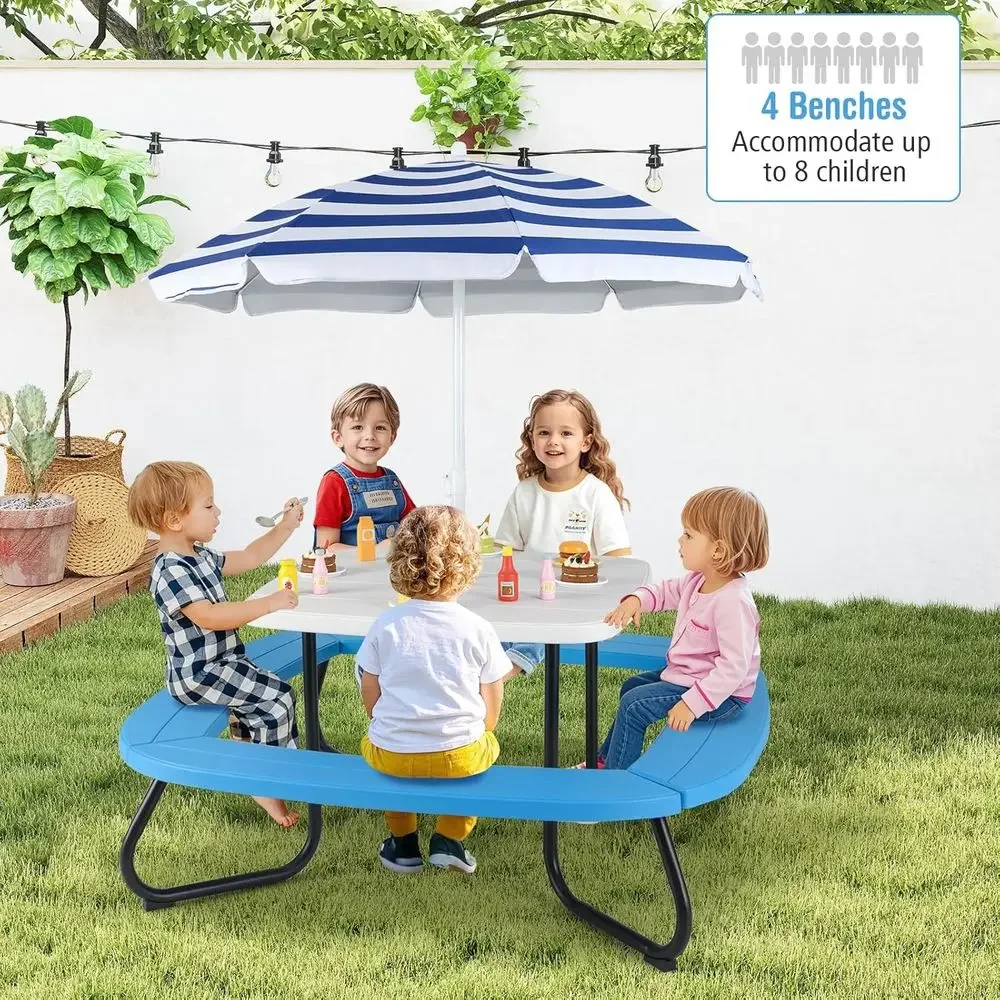 8-Person Kids Picnic Table wit - огляд і ціна Kids Outdoor Umbrella