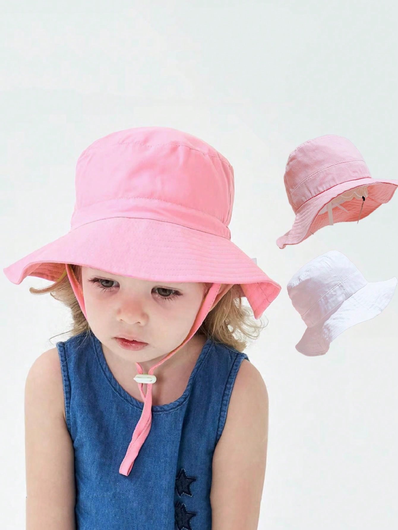 1pc Pink Flat Top Bucket Hat f - огляд і ціна Kids Outdoor Hat