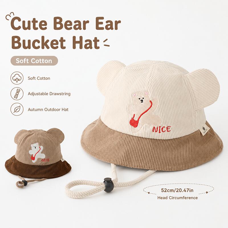 Kids Bear Ear Bucket Hat Soft  - огляд і ціна Kids Outdoor Hat
