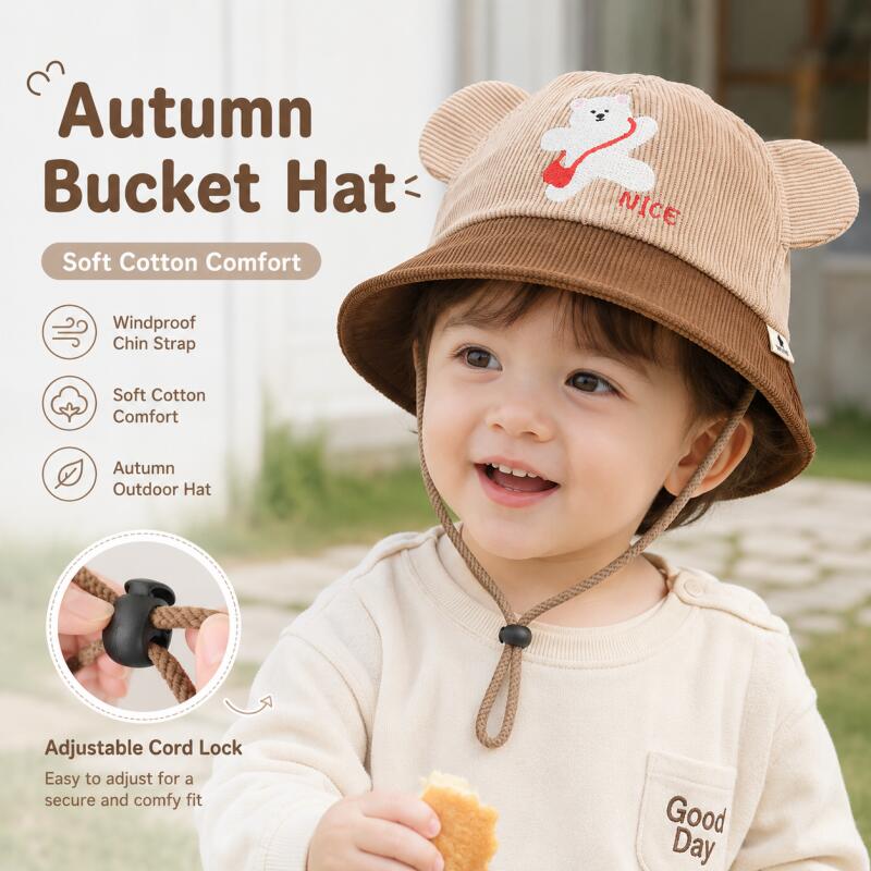 Kids Bear Ear Bucket Hat Soft  - огляд і ціна Kids Outdoor Hat