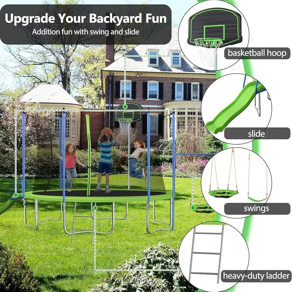 US Shipping 12-14FT Trampoline - огляд і ціна Kids Outdoor Ladder