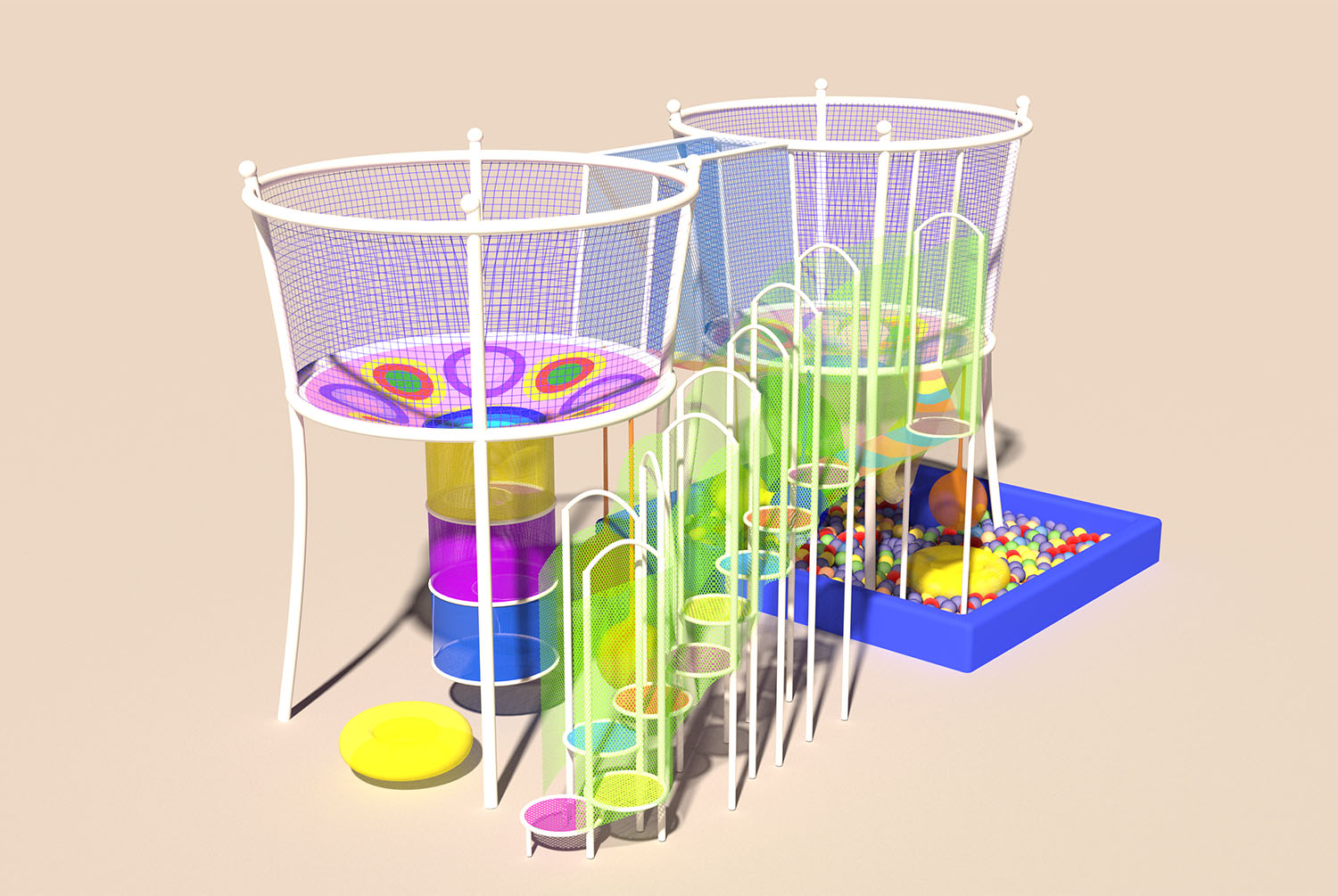Rainbow Net Playground for Adv - огляд і ціна Kids Outdoor Adventure Park