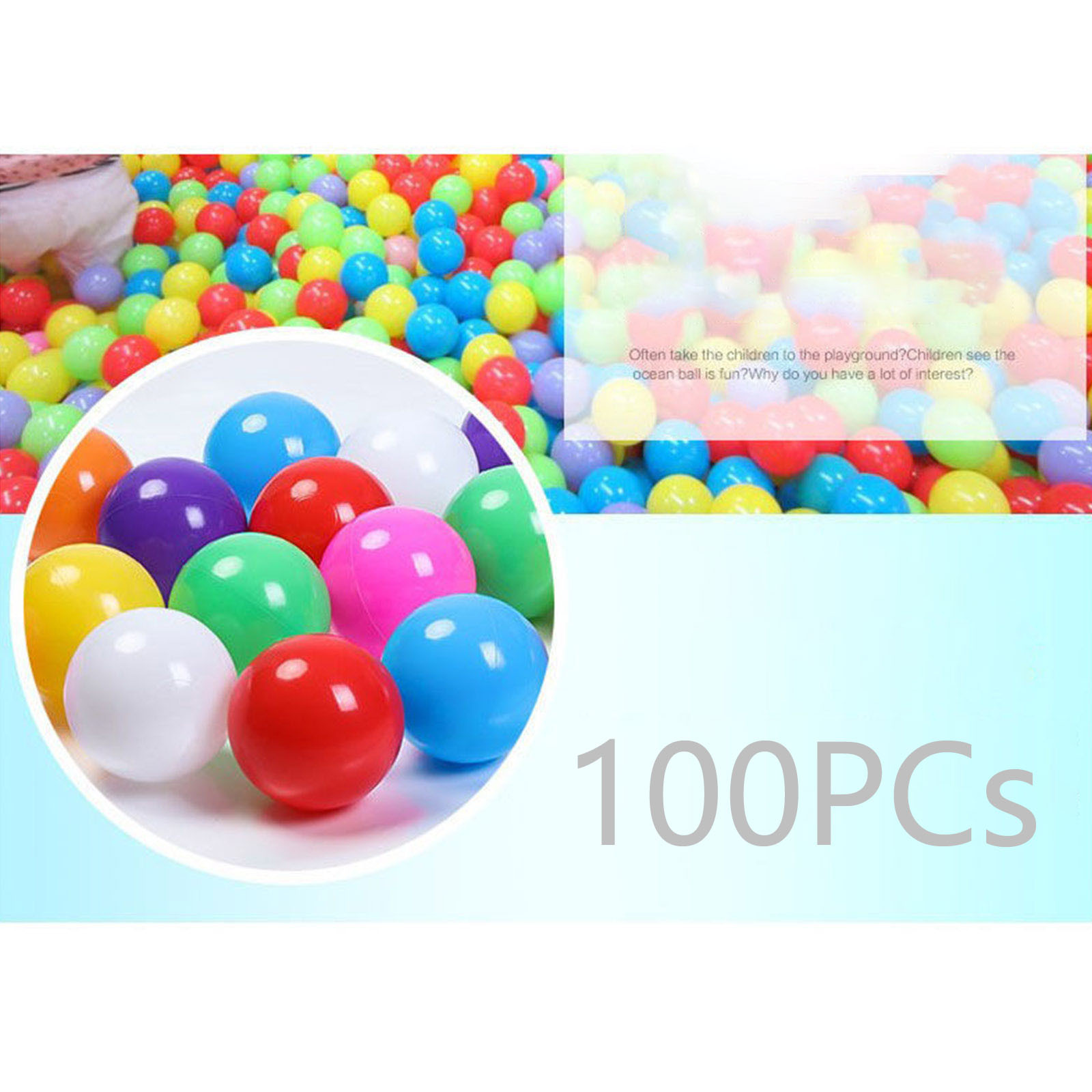 100PCS 55MM Baby Plastic Balls - огляд і ціна Kids Outdoor Activity Centre