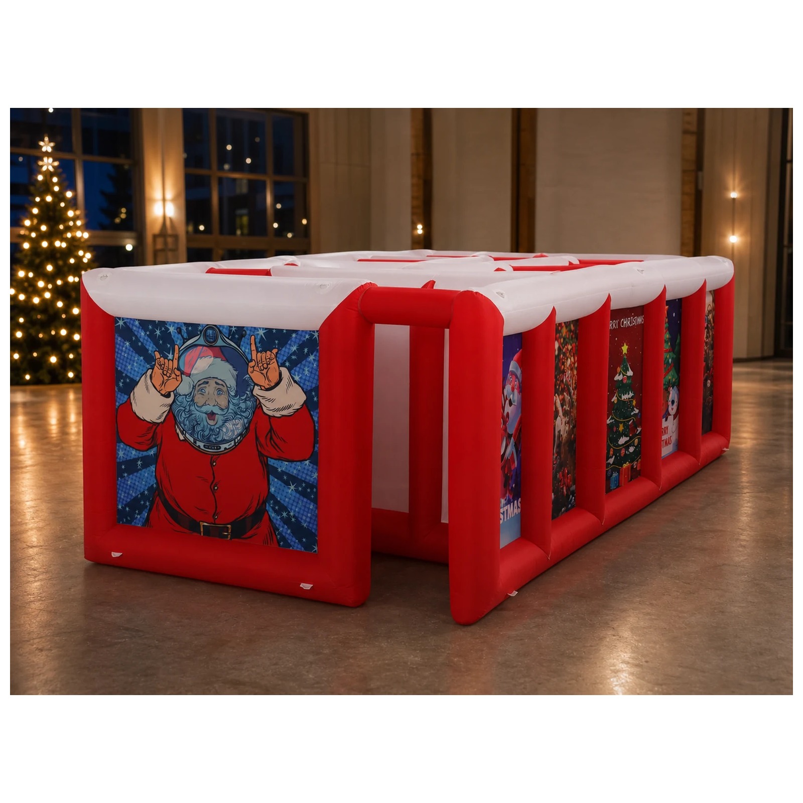 Large Red White Flat Roof Infl - огляд і ціна Kids Outdoor Games For Party