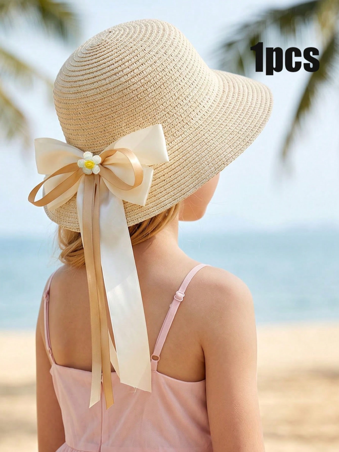 1Pc 3-8Y Girls Coffee Bow Stra - огляд і ціна Kids Outdoor Hat