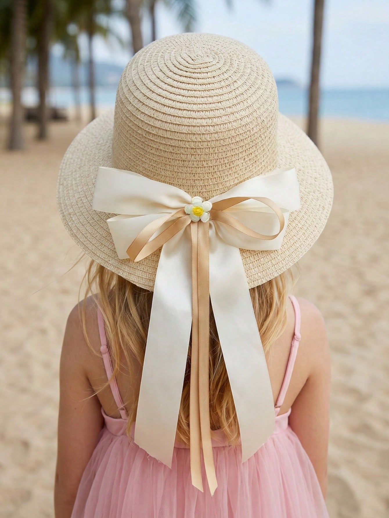 1Pc 3-8Y Girls Coffee Bow Stra - огляд і ціна Kids Outdoor Hat